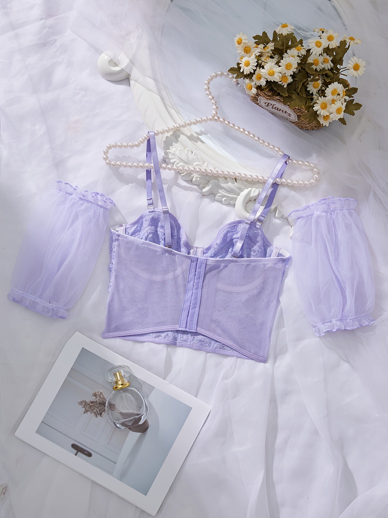Corset lila en dentelle