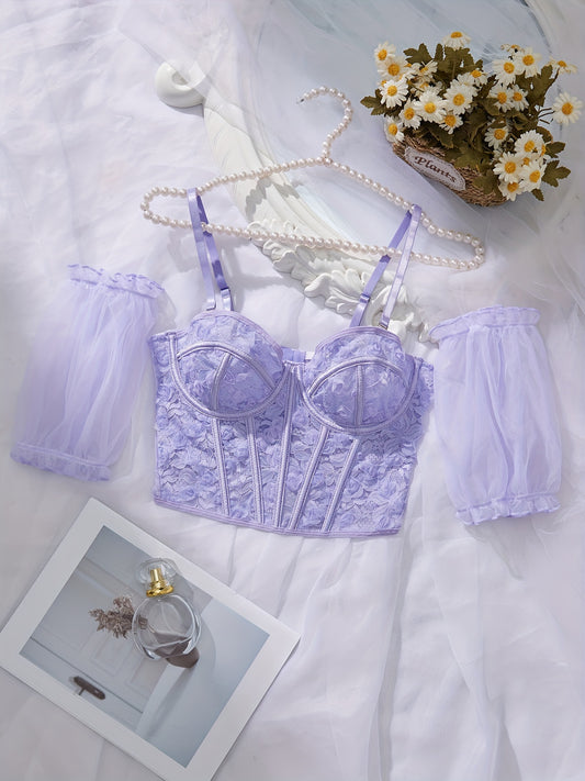 Corset lila en dentelle