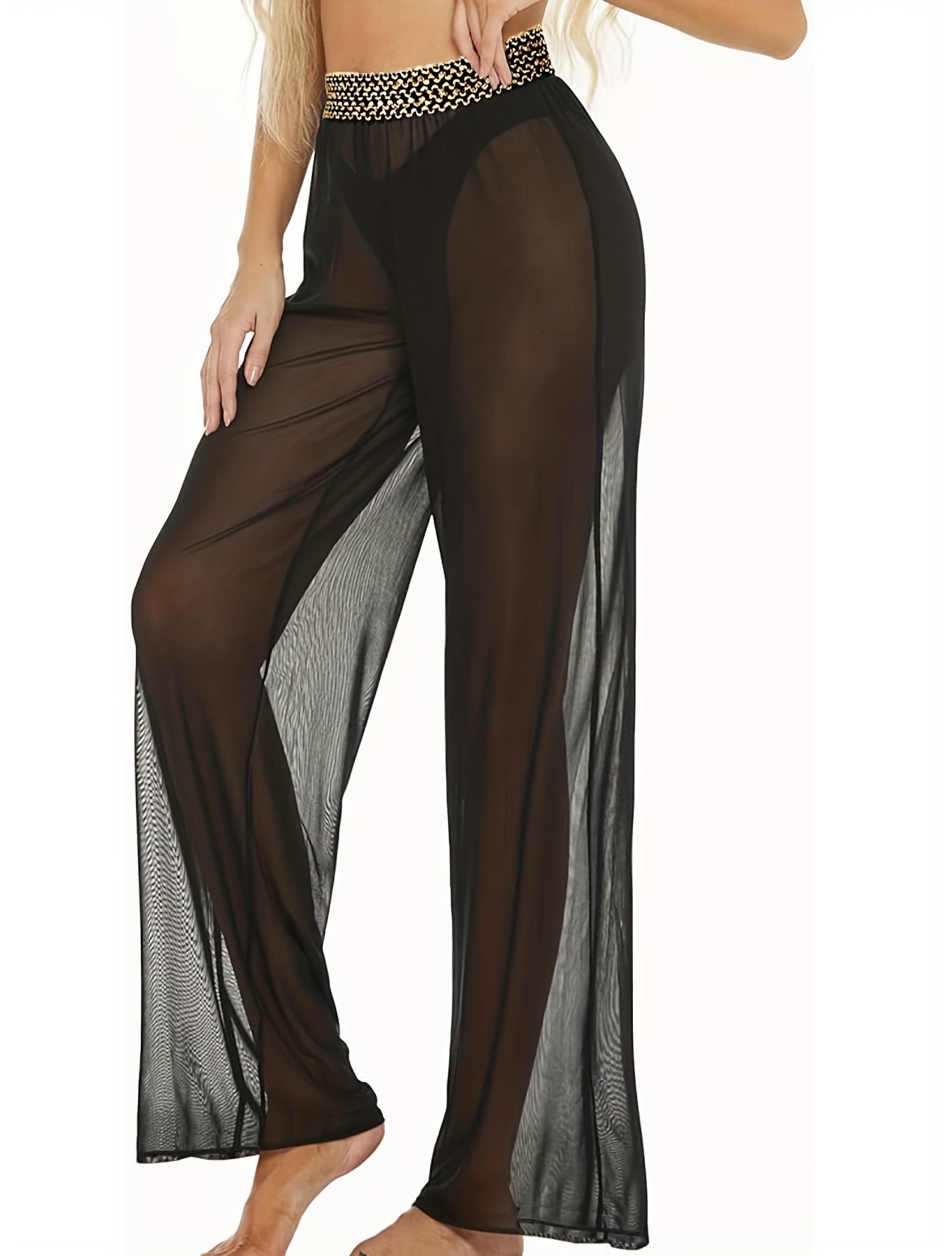 Pantalon fluide transparent