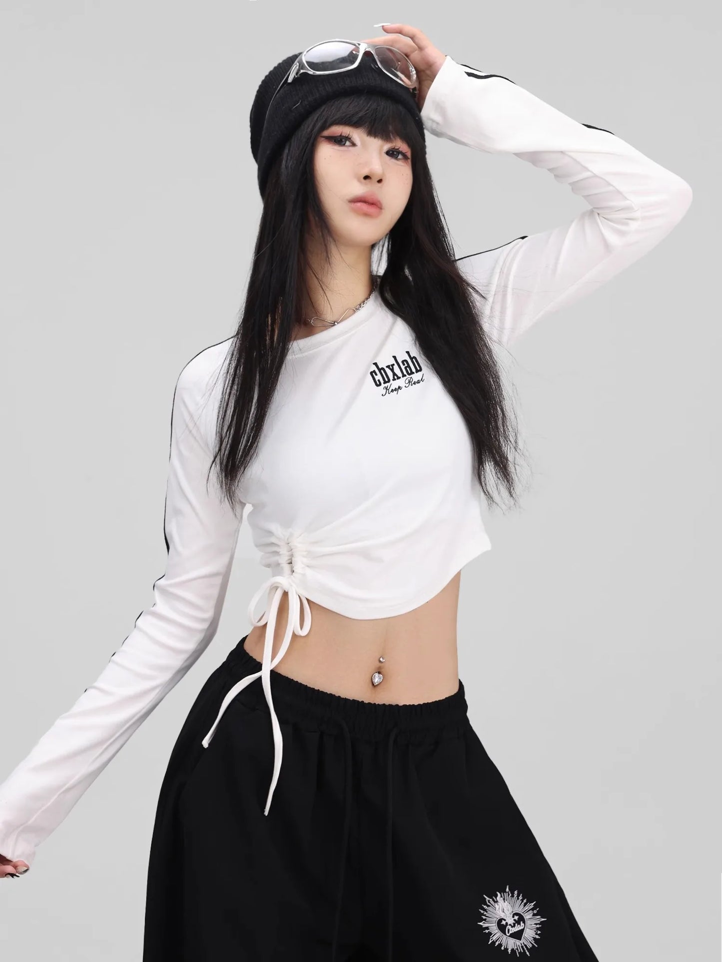 Crop Top Sportswear à Cordon
