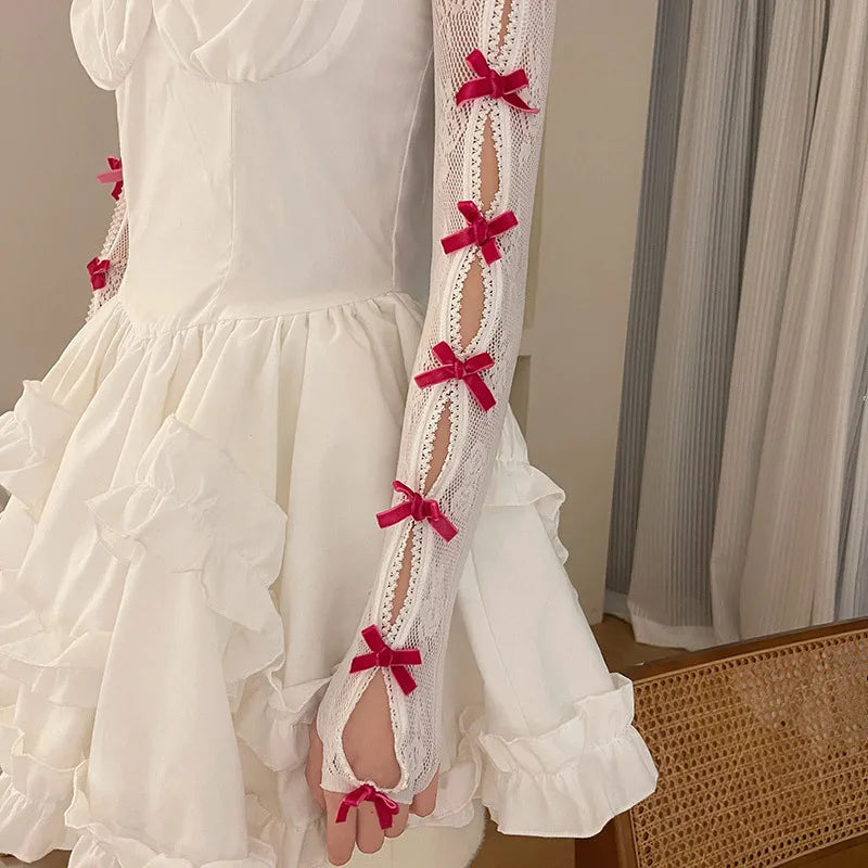 Veste à Dentelle avec Nœuds
