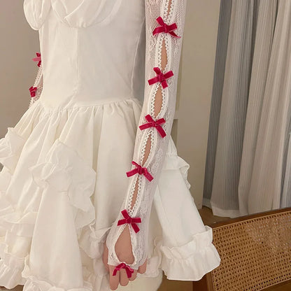 Veste à Dentelle avec Nœuds