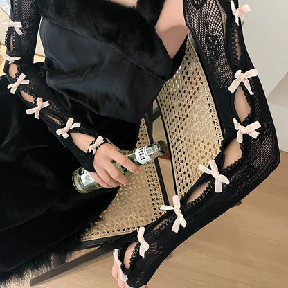 Veste à Dentelle avec Nœuds