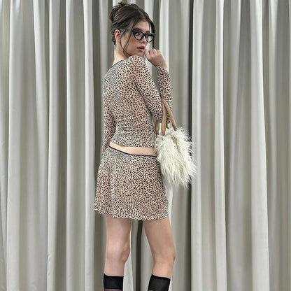 Ensemble Léopard Top & Jupe