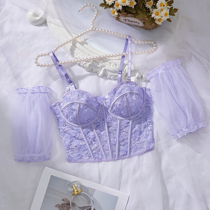 Corset lila en dentelle