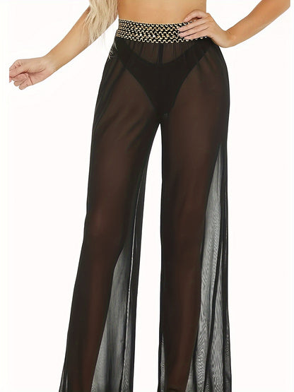 Pantalon fluide transparent